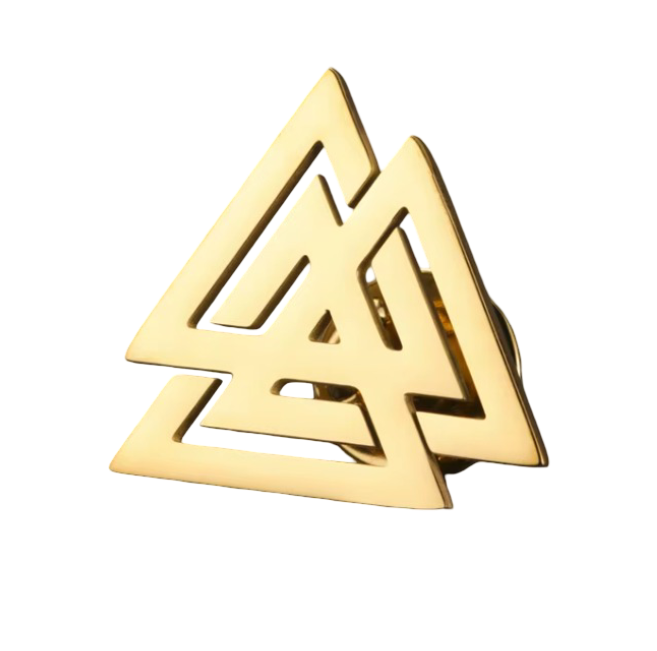Pin „Valknut – Wotansknoten“ – Nordisches Symbol in Gold-Optik