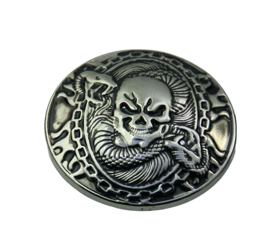 Skull Western 30 mm Concho zum Schrauben Biker