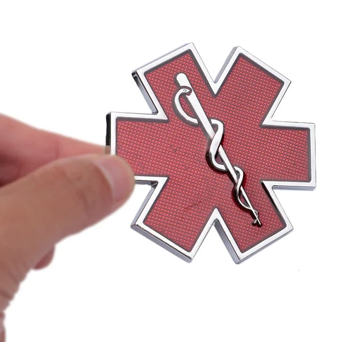 3D Metall Emblem „Star of Life“ – Auto Aufkleber Logo Tuning