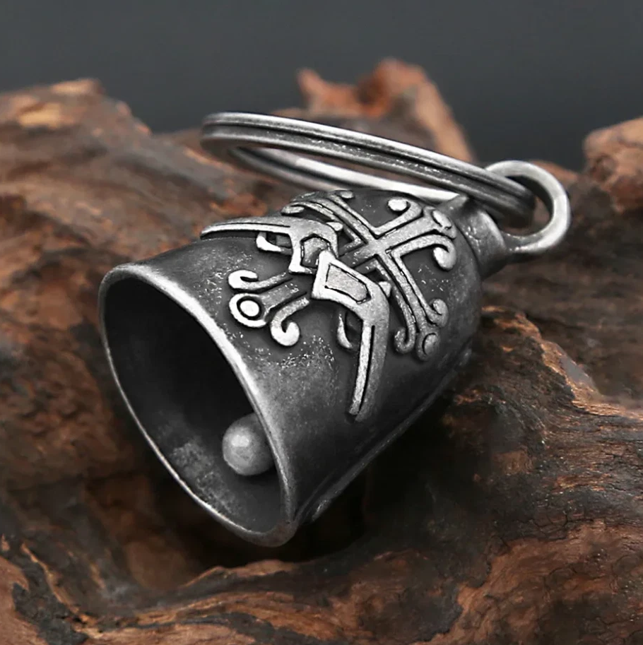 XXL Biker Bell „Cross & Pistols“ – Glücksbringer Motorrad Glocke