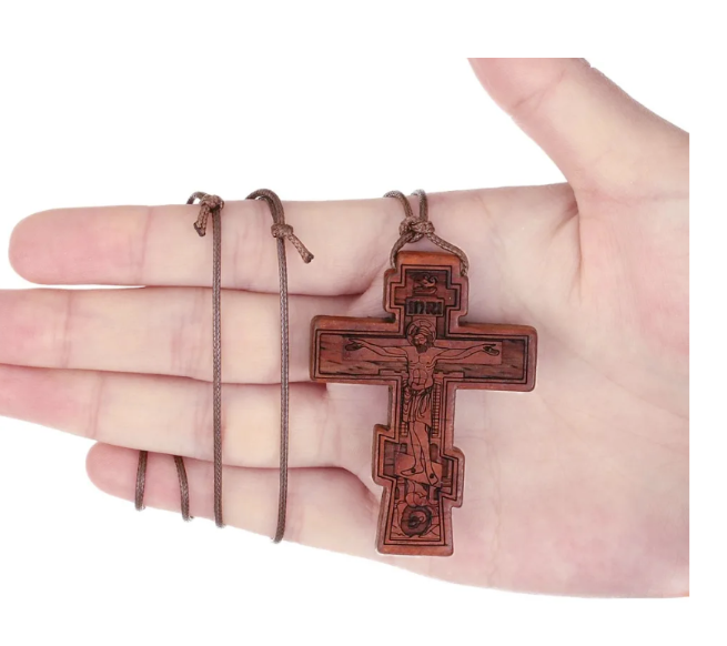 Kreuzkette Jesus Christus Kreuz Halskette Religion Kette Holz
