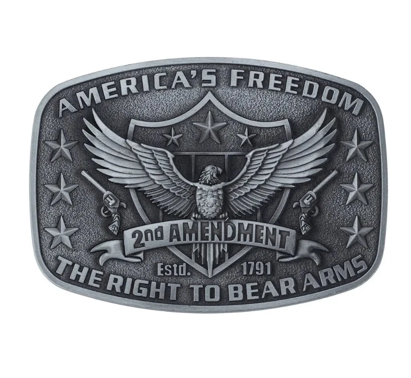 Gürtelschnalle „2nd Amendment - The Right to Bear Arms“ für Gürtel bis 4 cm Breite