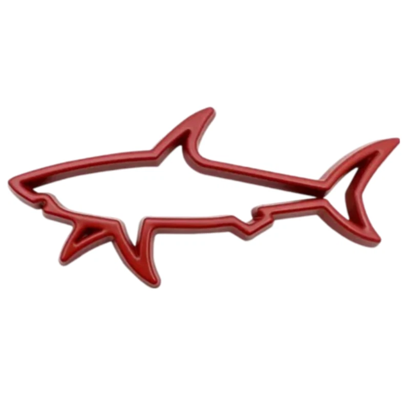 3D Metall Emblem „Red Shark“ – Auto Aufkleber Logo Tuning