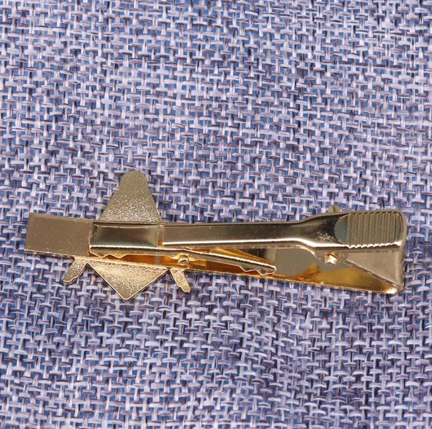 Krawattennadel Clip Freimaurer Loge Geheimbund Zirkel Winkel 20 x 19 mm Gold