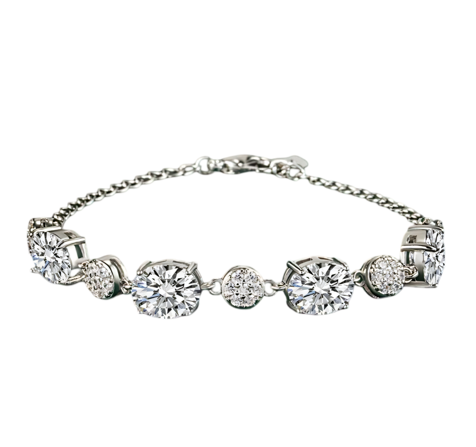 Schönes Armband Zirkonia Schmuck Weißgold plattiert (vergoldet)