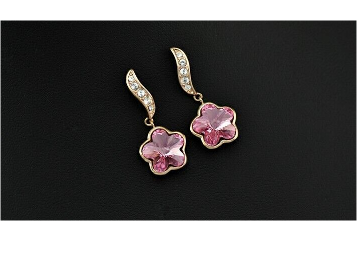 süße Ohrringe Schmuck Blume Zirkonia Ohrstecker Roségold plattiert (vergoldet)