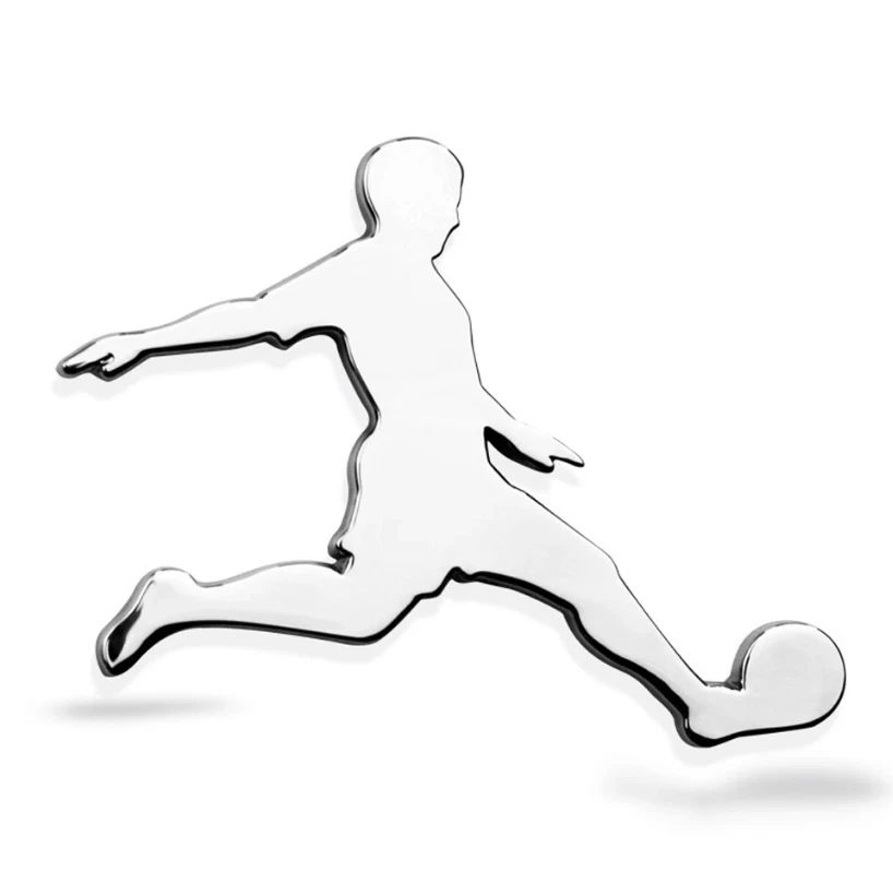 3D Metall Emblem „Fußballer“ – Auto Aufkleber Logo Tuning