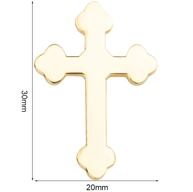 Pin „Goldenes Kleeblattkreuz“ – Elegantes christliches Symbol in Hochglanz-Optik