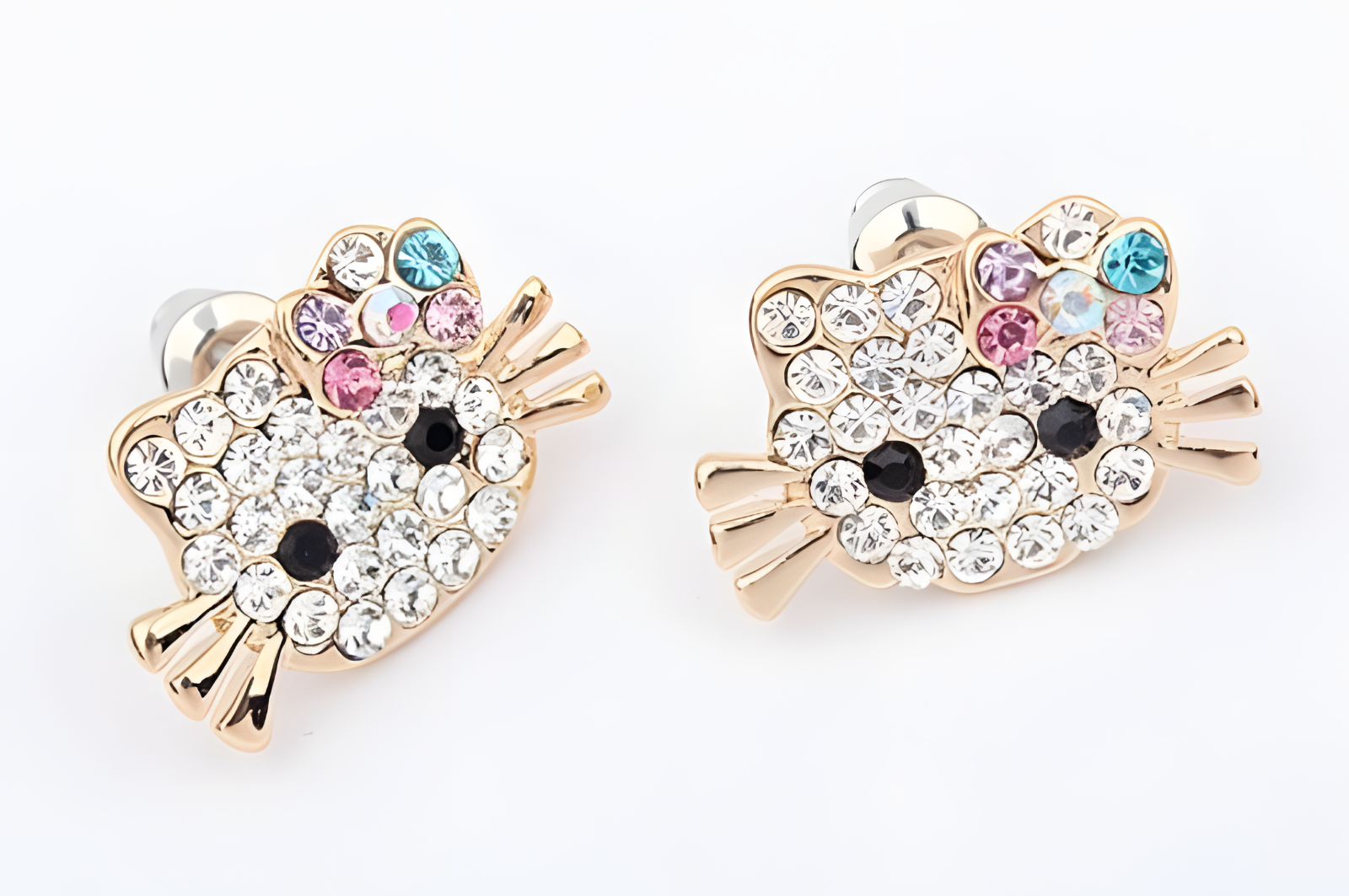 süße Ohrringe Katze Schmuck Ohrstecker Gold plattiert (vergoldet)